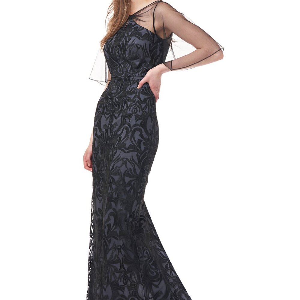 Js Collections Claudia Column Gown Black Gunmetal… - image 3